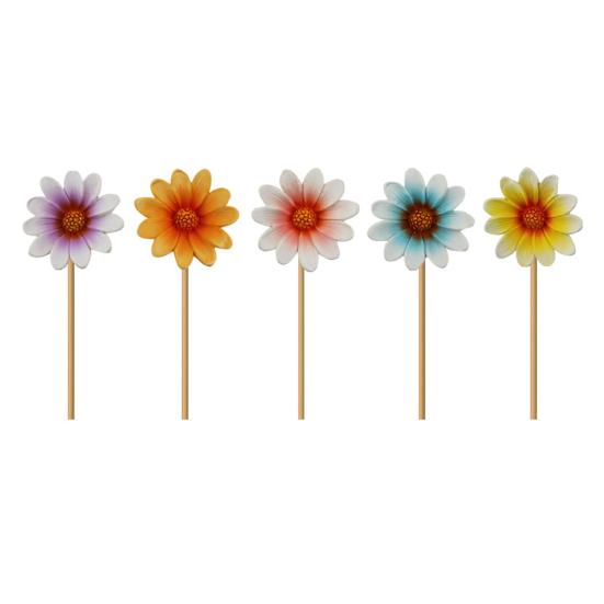 5Pcs Fake Flower Insert Weather-Resistant Resin Artificial Flower Stress-Relief Indoor Outdoor Home Garden Ornament
