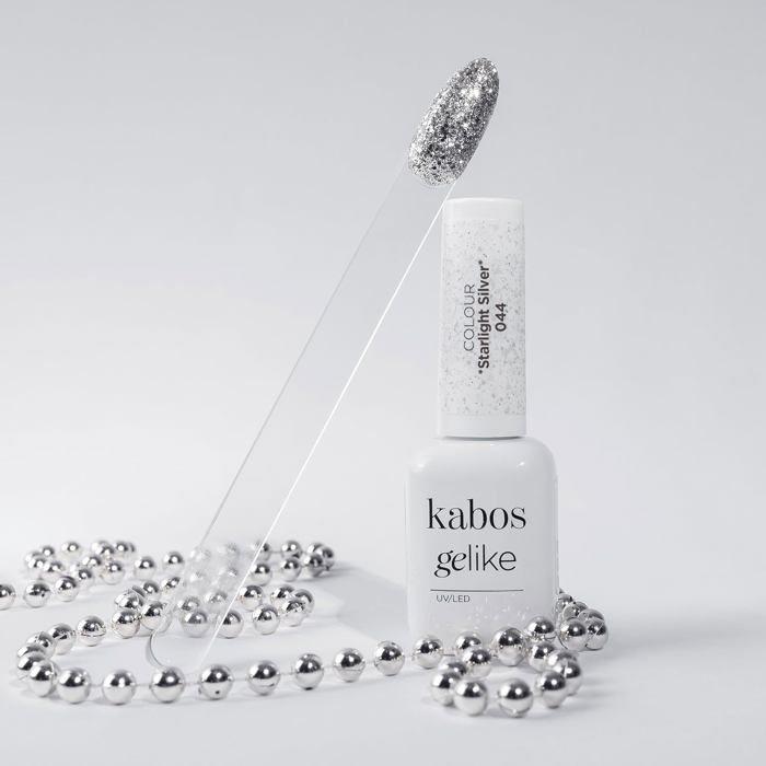 Vernis hybride UV LED Kabos Gelike 044 Starlight Silver 8 ml