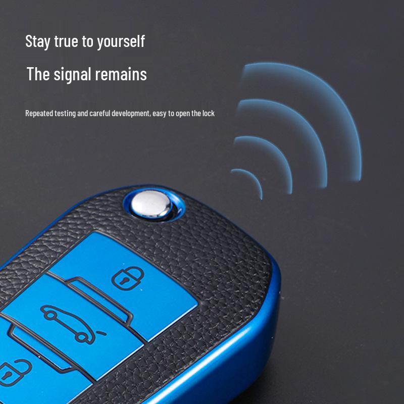 Leather Pattern Dongfeng Peugeot Key Case for 308, 301, 408, 308s, 3008, 2008, and 508 Models