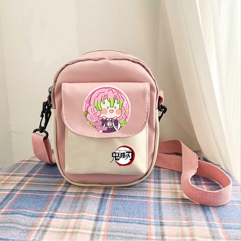 Giappone cartoni animati fumetti Demon Slayer borsa a tracolla casual portamonete color-block custodia per telefono 7566
