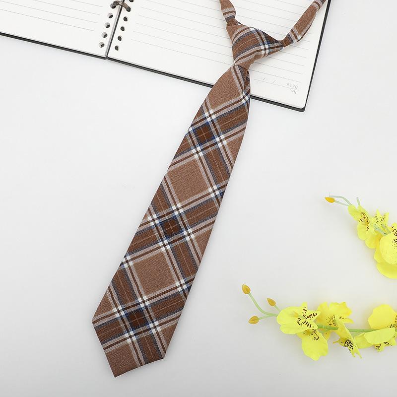 Jk Small Tie Female College Style Lazy Japanese Plaid Uniform Shirt Tie Student Ins Men'S And Women'S Short Styles Free Of Charge