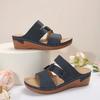 Summer Women Wedge Sandals Premium Orthopedic Open Toe Slippers Vintage Anti-Slip Leather Casual Female Platform Retro Shoes