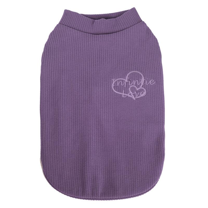 

New autumn and winter contrasting colors embroidered knitted dog bottoming shirt Teddy Schnauzer Bi Xiong Pomeranian pet clothes S