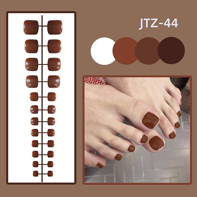 24Pcs Solid Color Simple Toenail Stickers Full Sticker Full Toenail Stickers Toenail Simple Removable Toenail Stickers