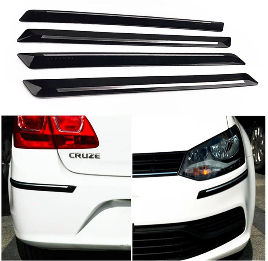 

4pcs Chrome Bumper Protector Strip 42x3.1cm Rubber