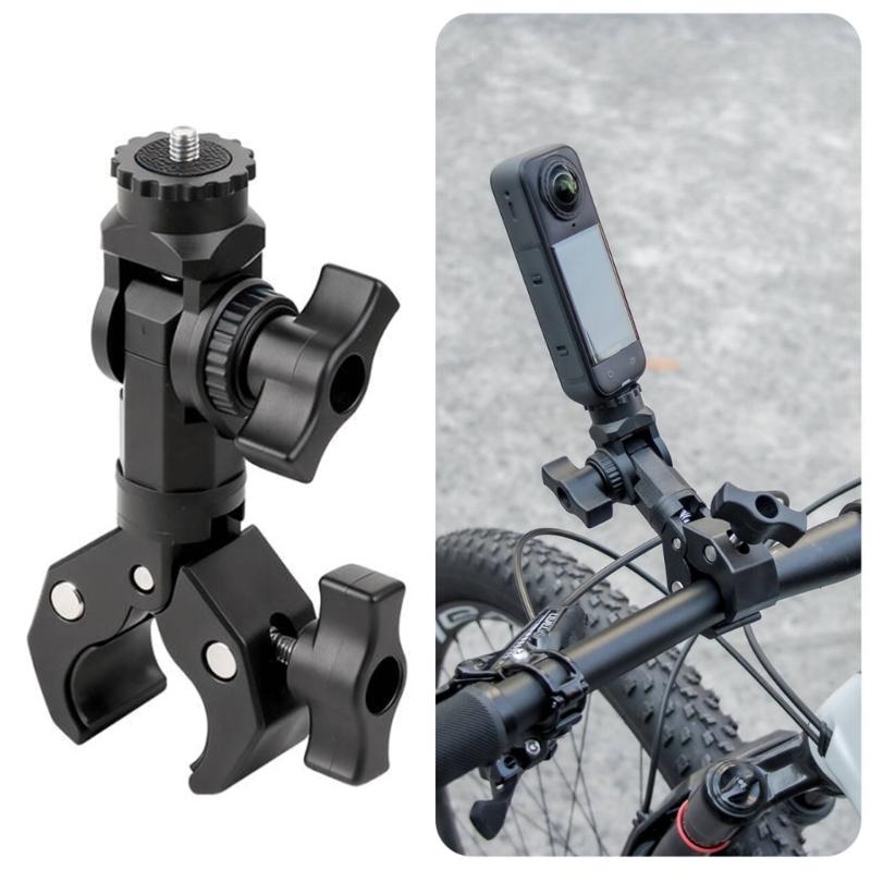 Universal Camera Holder Clamp Mount For Bikes Featuring Complete 360°rotatable 210°tilt Movement Secure Grip Design