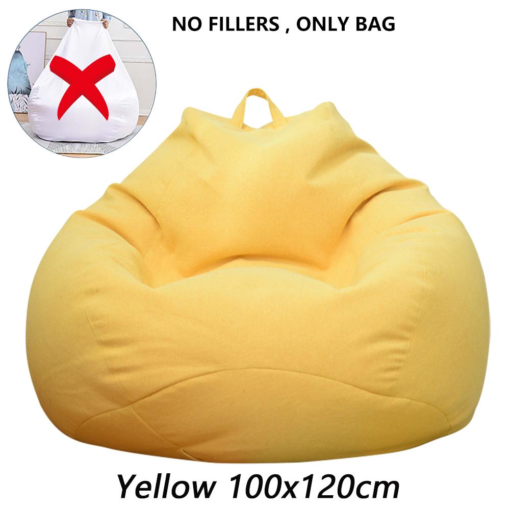 1/2Pcs Lazy Sofa Cover Solid Chair Covers Without Filler Large Bean Bag Cover Adults Couch Living Room Bedroom Tatami Lounger