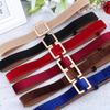 Simple Metal Square Buckle Thin Belt Women'S Dress Golden Velvet Long Shirt Sweater Accessories Tide