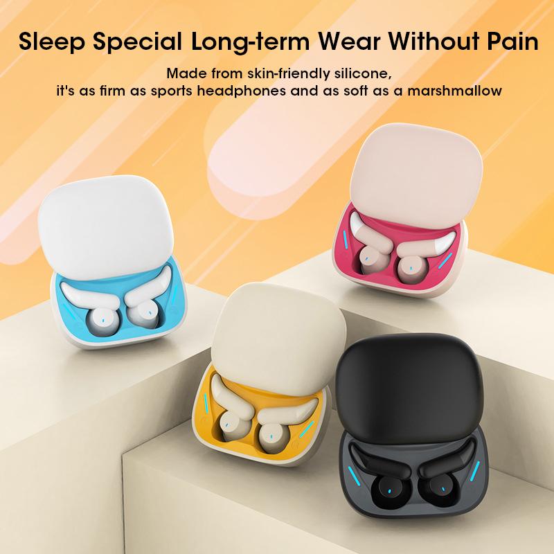 For Side Sleepers Comfortable Wireless TWS Bluetooth 5.3 Noise Cancelling Earbuds Invisible Headset With Mic