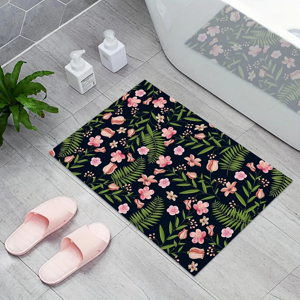 Beach Shell Starfish Bath Mat Super Absorbent Non Slip Rug Washroom Floor Carpet Shower Room Indoor Washable Easy Clean Doormat