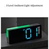 LED Digital Alarm Clock Atmosphere Light Date Teperature Week Display DST Snooze Table Clock 12/24H Brightness Adjustment