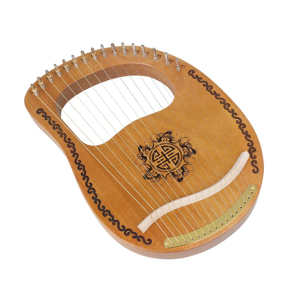 Wooden Harp 16 String Harp 16 Tone Portable Lyre Percussion Musical Instrument Beginner Tools Mahogany Harp Lyre