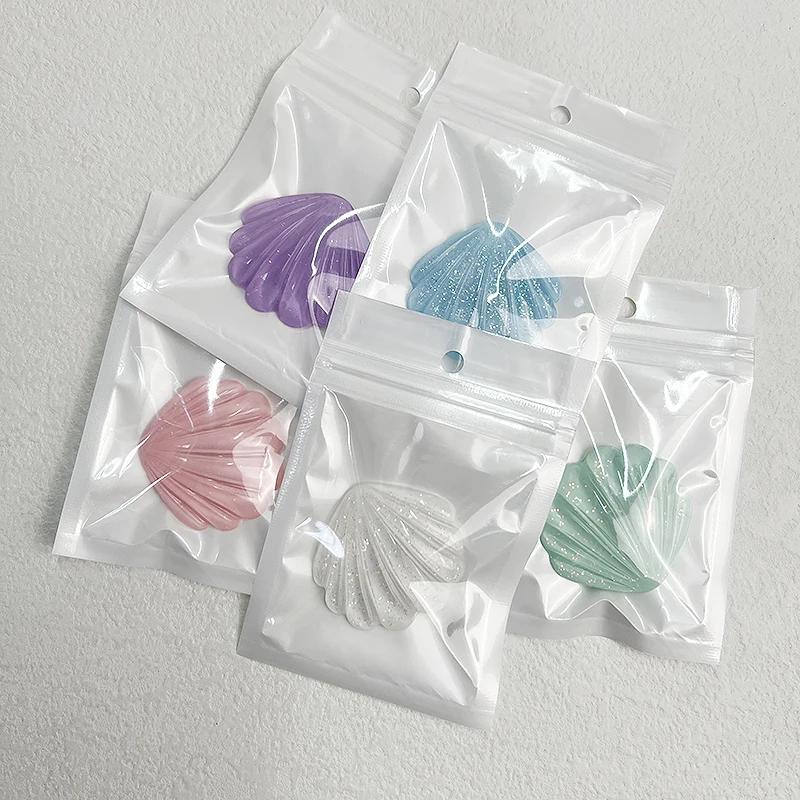 

5 шт. Магнит на холодильник в виде блестящей ракушки, материал смола, 3D ракушка, креативное украшение-наклейка на холодильник, липкие заметки