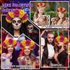 1-10pcs Day of the Dead Marigold Headband Artificial Flower Crown for Women Halloween Party Fiesta Costume Accessory