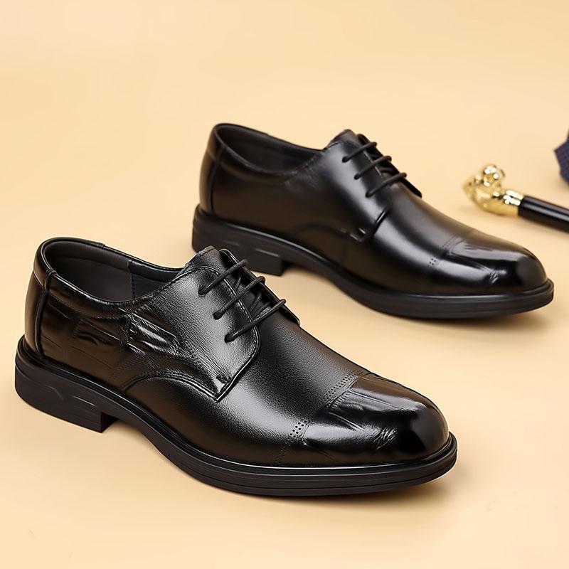 Men's Leather Shoes Dress Oxford Shoes Classic Lace Up Formal Shoes Wedding Shoes
