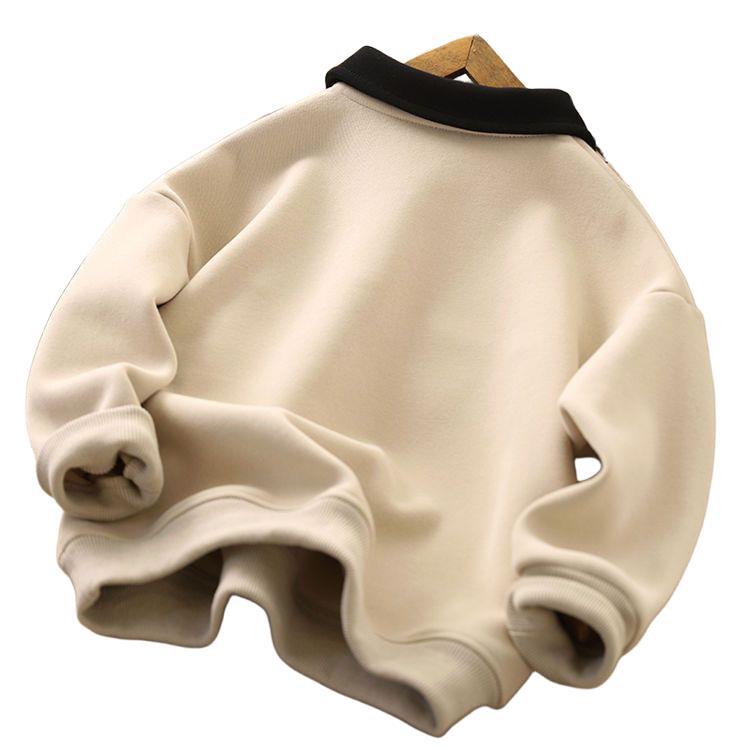 Winter Boys Warm Hoodies Children Autumn Plus Velvet Sweatshirts Children Fashion Padded Tracksuit 2024 New Kids Fleece Clothing