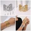 Armlet Metal Opening Bangle Exaggerated Women's Wrist Jewelry Coral Design Bracelet  Party