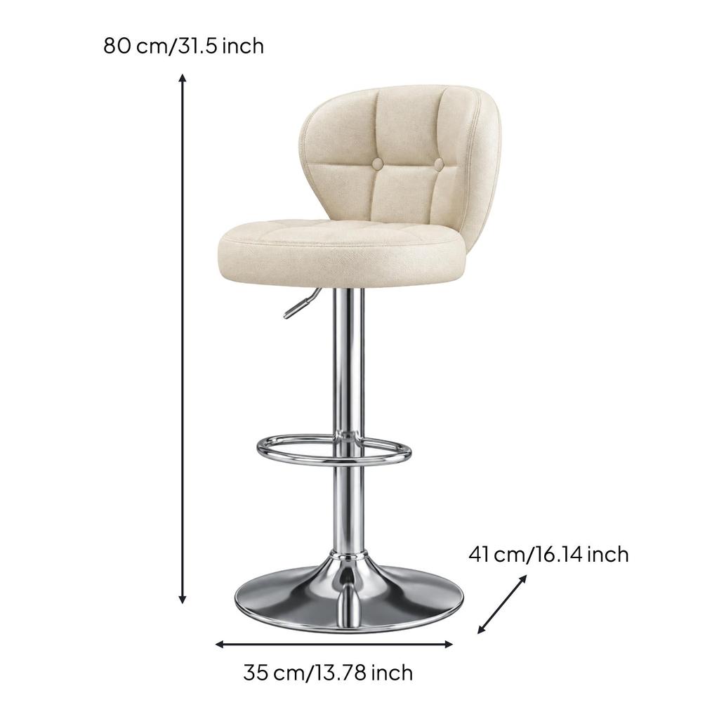 HeightAdjustable Bar Stool Ergonomic Upholstered with Backrest HighResilience Seating for