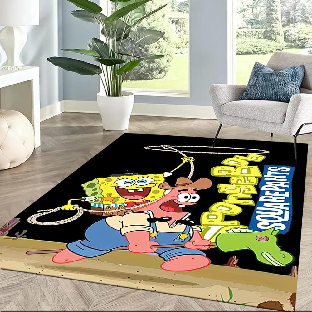 Spongebob And Friends Adventure Square Rugs Are a Great Choice for Living Rooms, Bedrooms, Home Décor, and As Gifts.