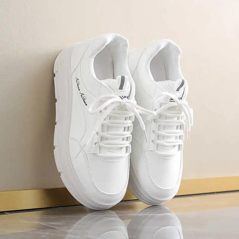 Autumn Synthetic Leather Comfortable Shoes For Ladies Woven Summer Sneakers Ladies Women's Black Boot Sport Tenise