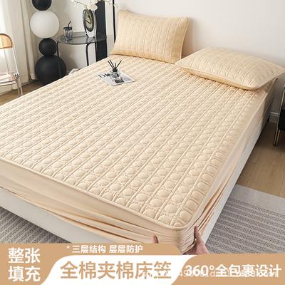 Cotton Pure Cotton Padded Mattress Four-Season Universal Simmons Protective Cover Single-Piece Mattress Protective Cover Simmons Bedspread