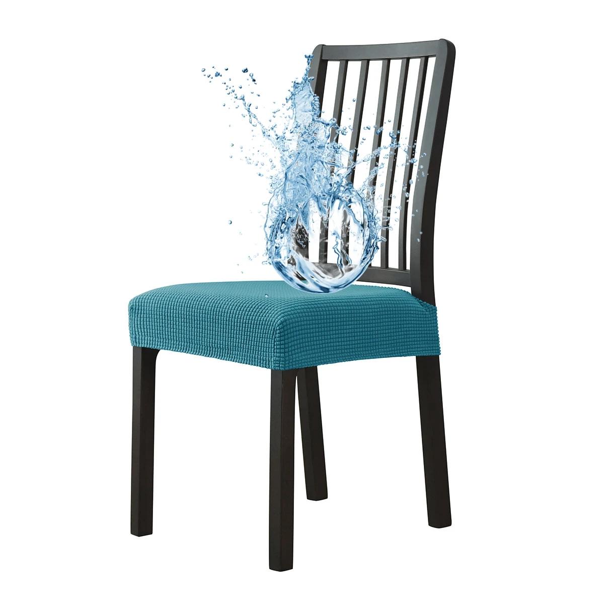

All-purpose Waterproof Chair Case Cover Without Backrest Spandex Stool Pad Cushion Cover Dining Room Upholstered Seat Cover Chair Cover