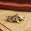 Car Decoration Miniature Ornaments Retro Brass Bull Sculpture Feng Shui Office Desk Rich Cow Decor Creative Small Gifts