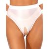 Womens Glossy Stretchy Panties High Waist Open Crotch Design Elastic Waist Sexy Underwear Lingerie