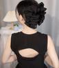 Silver Mesh Bow Bubble Claw Hair Clip for Women - Enhances Hair Volume, Perfect for Updos.