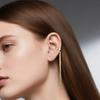 Edelstahl Quaste Ohrknochen Clip für Damen, Goldfarbe Fake Piercing C-förmiger Knorpel Ohr Clip, Ohr Manschette Schmuck Geschenk
