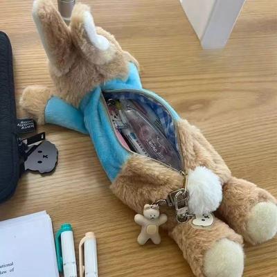 Mignon Poupée en Peluche Lapin Trousse à Crayon Papeterie Étudiante Fournitures Scolaires Sac de Rangement pour Cosmétiques