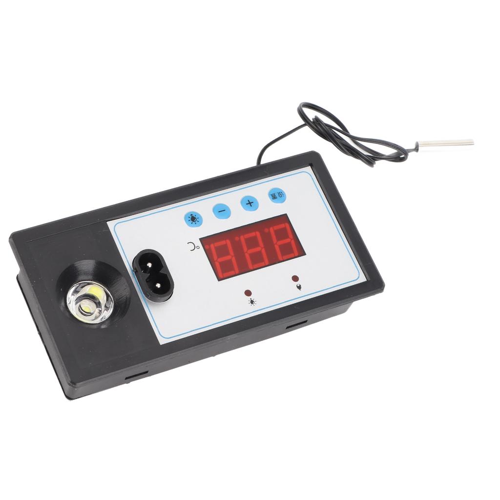 Thermostat Hatcher d'Œufs Numérique Ego, Machine à Couver Automatique Intelligente en ABS Contrôleur de Température avec Lumière et Cordon d'Alimentation pour l'Incubation
