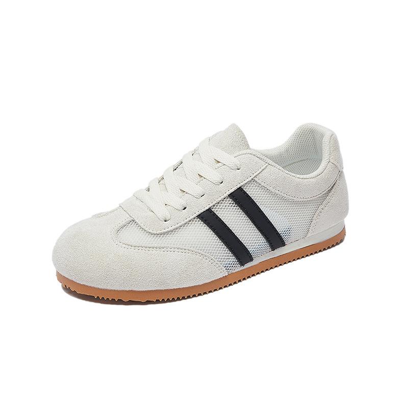 Little white shoes retro women's new summer thin lightweight board shoes flat mesh shoes