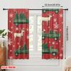 2 szt., druk płaski 2D Minimalistyczne zasłony Ciężarówki świąteczne renifery drzewka (2) Wszechstronny poliester (bez pręta) Wystrój domu