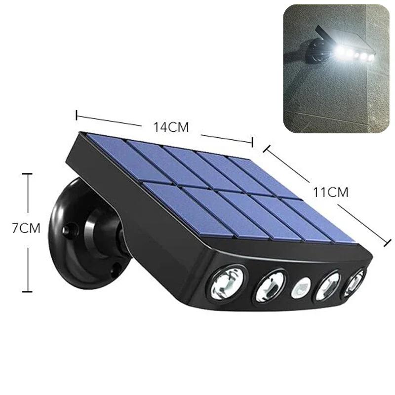 

Мощный 4 светодиодный солнечный охранный светильник, уличный декор, датчик движения, 3 режима, уличный водонепроницаемый светильник, настенный ночной рабочий светильник для сада 1PC