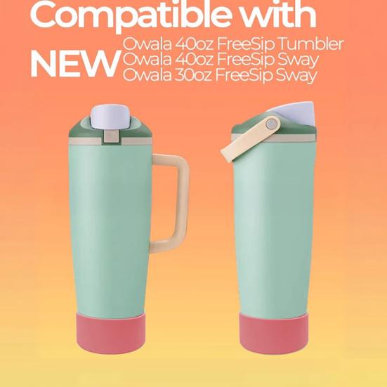 Silicone Boot for Owala FreeSip Twist Flip Bottles Protective Bottom Sleeve Anti-Slip BPA-Free Silicone Bottle Cap