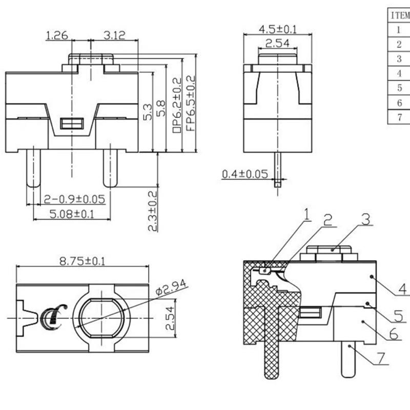 2Set Mouse Scroll Wheel Press Down Microswitch Middle Button 2Pins For Gaming Mouse Microswitches 2 Set