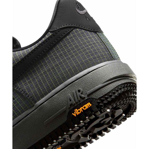 Nike נעלי סניקרס לגברים Air Force 1 Low LX Vibram Pencil Point שחור שחור-אוף-נואר-ספיד-צהוב IH1943-001