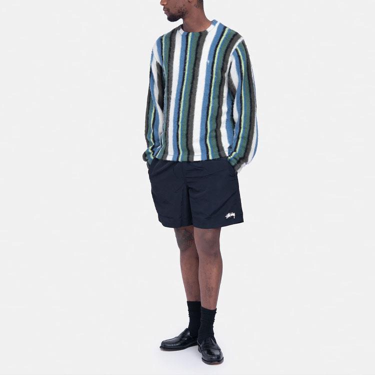 Stussy Maglia Girocollo a Righe Verticali 117108