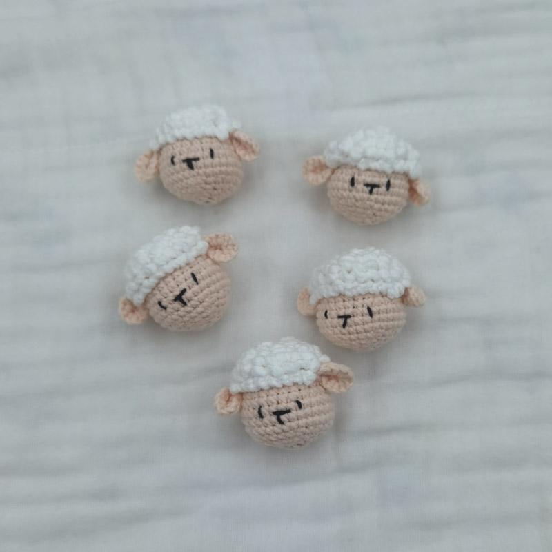 5pc Crochet Beads Animal Rabbit  Chewable Beads DIY Wooden Teething Knitting Beads Jewelry Crib Sensory Toy Baby Teether