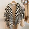 122*128cm Oversized  Imitation Cashmere Wrap with Tassels, Floral Travel Blanket Cape Pashmina Shawl for Women, Versatile scarf