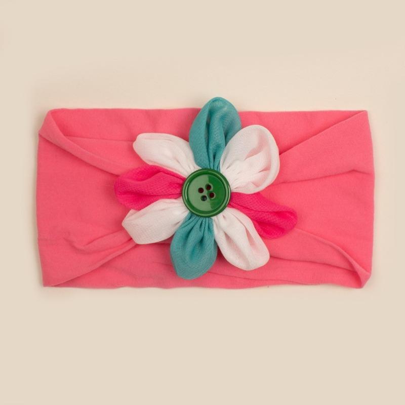 New Children's Nylon Elastic Headband, Baby Candy-colored Flower Headscarf, Summer Thin Baby Hair Accessories