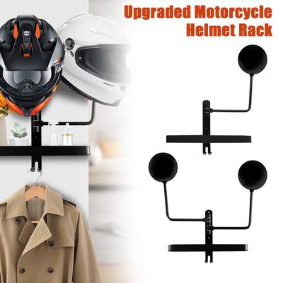 Stojan na motocyklovou přilbu Nástěnný držák na cyklistickou přilbu Prostor pro otáčení o 180 stupňů Hliníkový věšák s háčkem na klíče Klobouky Helmy