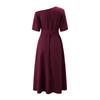 2023 Sommer Schräger Schulterkragen Träger Rock Taille Temperament Einfarbiges Kleid Damen