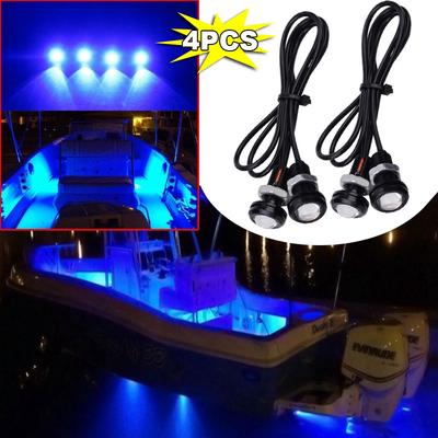 4PCS Blue LED Boat Lights Waterproof Boat Light High Brightness Boat Lights LED Outrigger Spreader Transom Light Under Water Light
