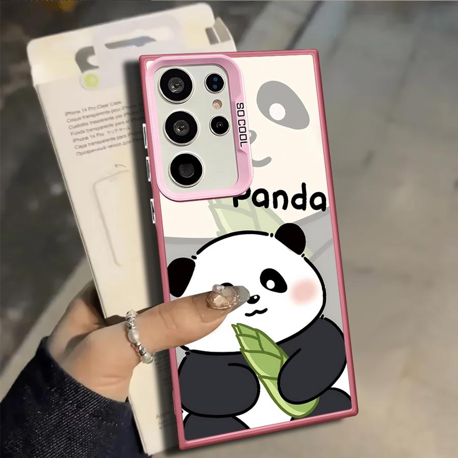 

Case for Samsung Galaxy S25 S25Edge S21 S20 Plus S24 FE S23 Ultra S22 S23 Note 20 Ultra Phone Cover Cute Cartoon Panda Galaxy S25 FE