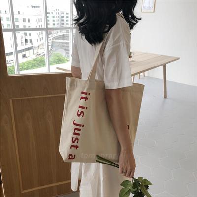 Women Large Capacity Ulzzang Harajuku Simple Handheld Shopping Letter Shoulder Bag