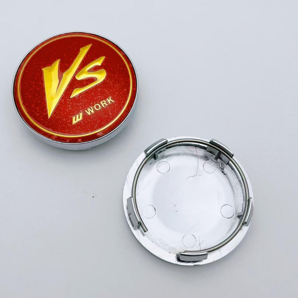 4pcs 58MM (I.D 54MM) VS W Work Logo Emblem Car Wheel Center Caps Car Accessories for Wheels Rim Hub Hubcaps Cnetre Cover Replace