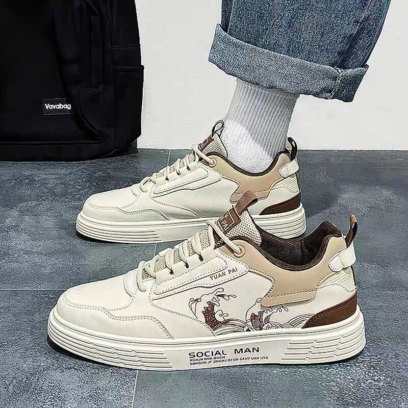 Men's Sneakers Fashion Leather Casual Shoes 2025 Summer Comfortable Sneakers Street Skateboard Breathable Tenis Shoes Masculino