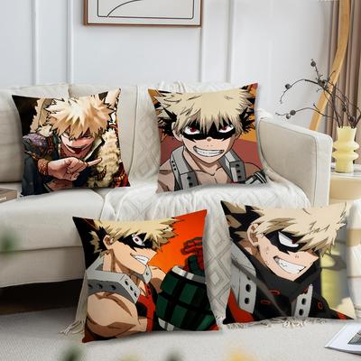 Comic Hot Fanart Anime B-bakugo Katsuki Cushion Cover Soft Pillow Case for Sofa Living Room Home Office Decor Protective Covers